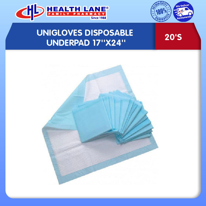 UNIGLOVES DISPOSABLE UNDERPAD 17''X24'' (20'S)